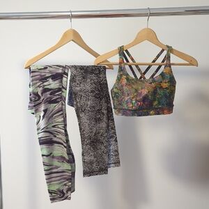 Lululemon Sports Bra and Patterned Leggings Set